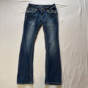 Grace in LA Embellished Jeans Low Rise Bootcut Y2K Woman 27